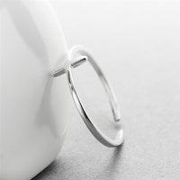 Open Cross Sterling Silver Ring