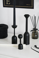 Black Wooden Candle Holders
