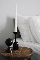 Black Wooden Candle Holders