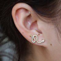 Snake Pave Stone Ear Climber