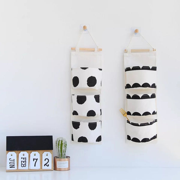 Monochrome Hanging 3 Pocket Storage