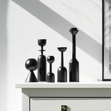 Black Wooden Candle Holders