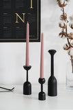 Black Wooden Candle Holders