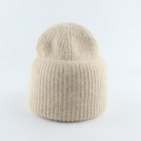 Metallic Wool Blend Beanie Hat