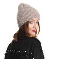 Metallic Wool Blend Beanie Hat