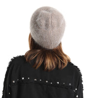 Metallic Wool Blend Beanie Hat