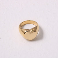 Tarnish Free Heart Signet Ring