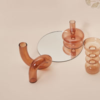 Retro Twist Glass Candle Holder