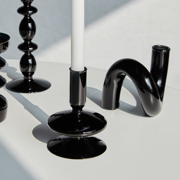 Retro Twist Glass Candle Holder