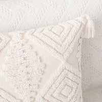 White On White Geo Embroidered Cushion Cover