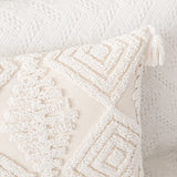 White On White Geo Embroidered Cushion Cover