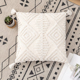 White On White Geo Embroidered Cushion Cover