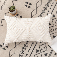 White On White Geo Embroidered Cushion Cover