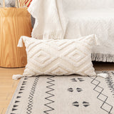 White On White Geo Embroidered Cushion Cover