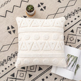 White On White Geo Embroidered Cushion Cover