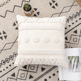 White On White Geo Embroidered Cushion Cover