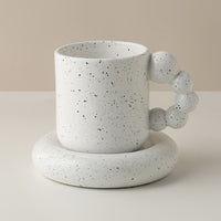 Bubble Handle Ceramic Cup & Saucer