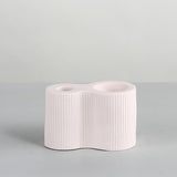 Ridged Ceramic Candle Holder