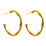 Tarnish Free Bamboo Hoop Earrings