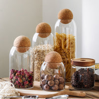 Ball Cork Glass Storage Jar Set