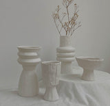 White Dimpled Ceramic Vase