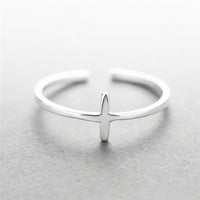 Open Cross Sterling Silver Ring