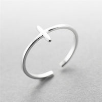 Open Cross Sterling Silver Ring